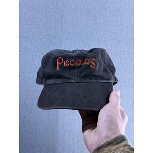 Piccolo's Hat Cap Strap Back Mens One Size Black‎ Corduroy Restaurant Logo